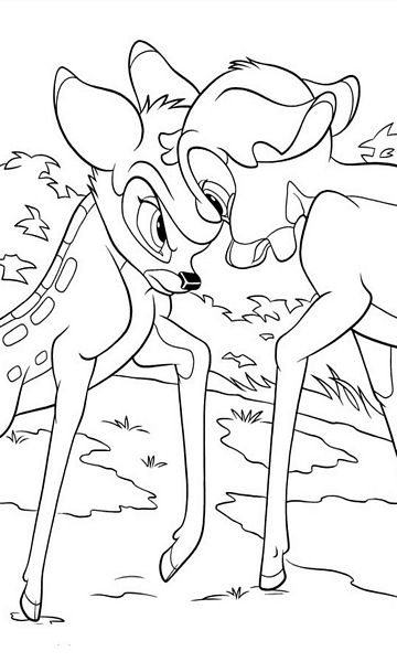 kolorowanka Bambi malowanka do wydruku Disney z bajki dla dzieci nr 48